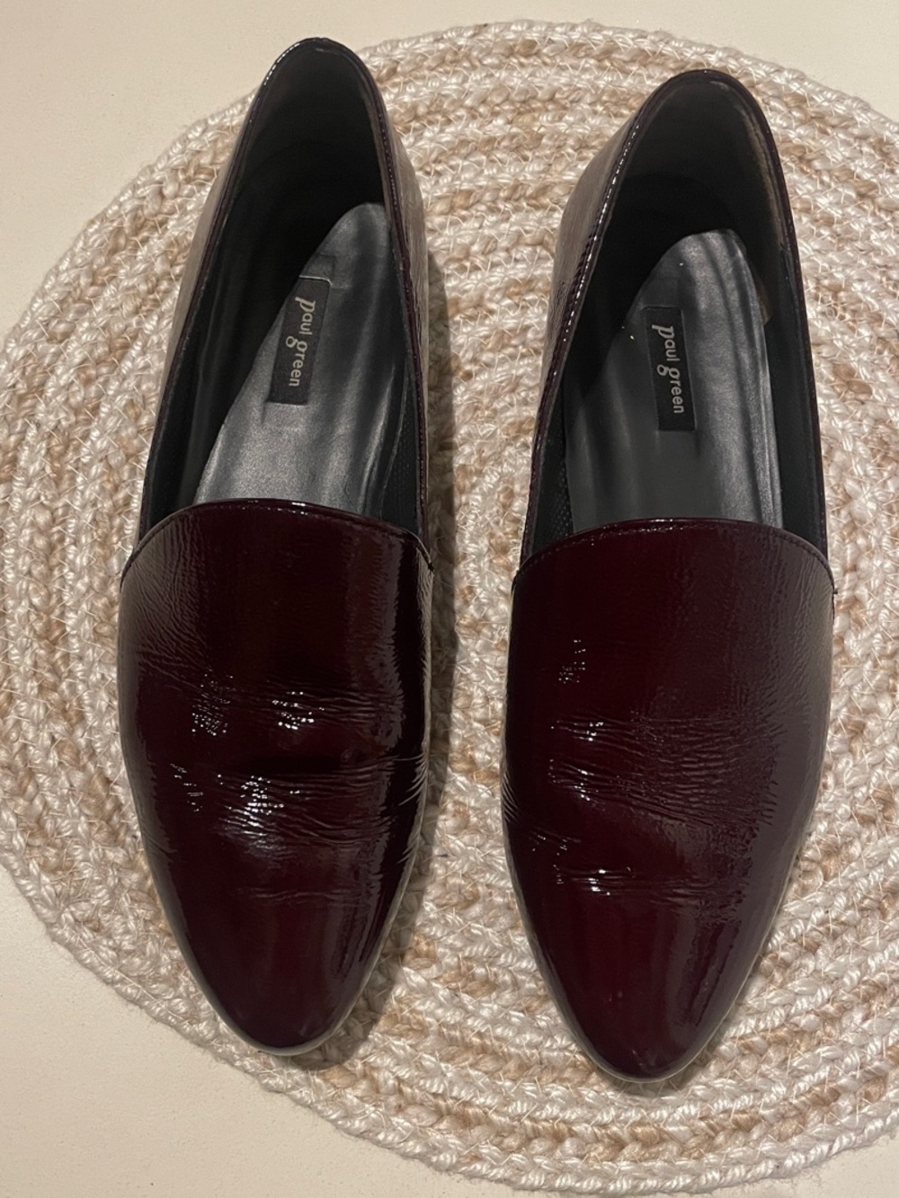 Paul Green Women's Burgundy Patent Loafers - Slip-On Flats